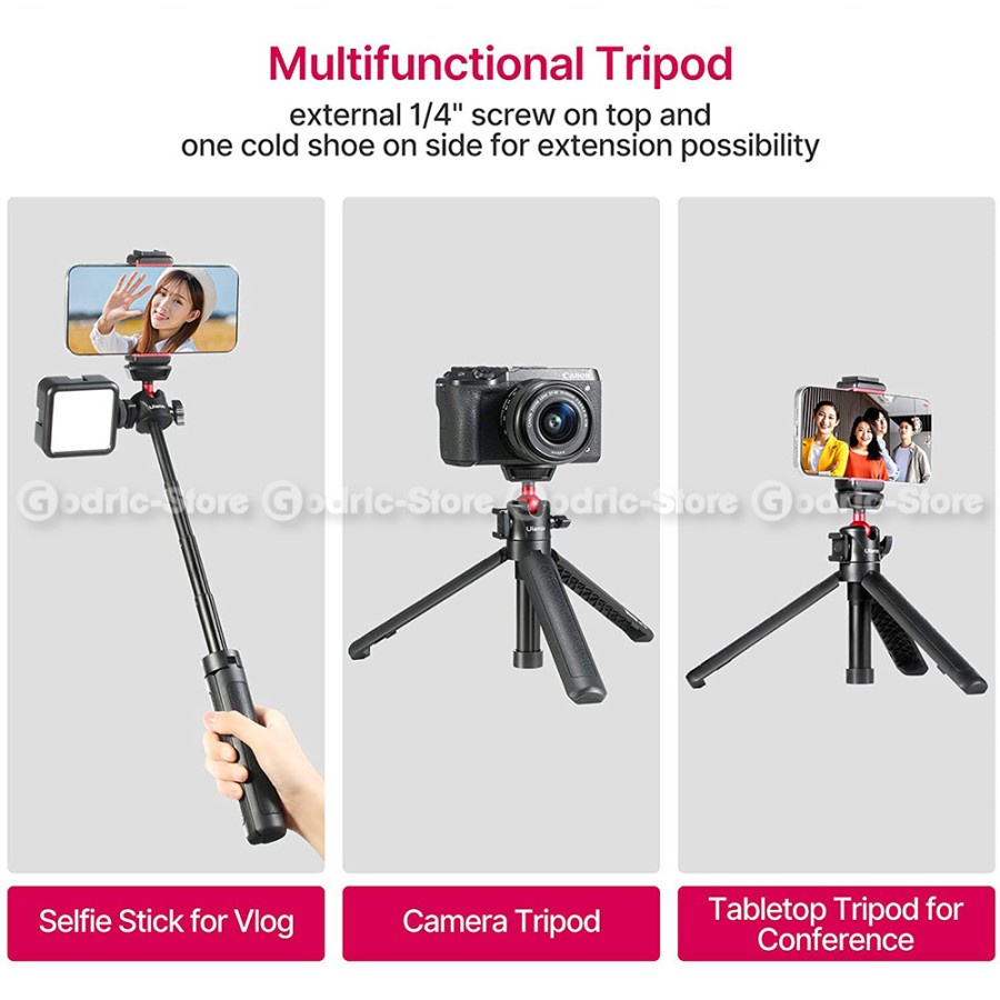 ULANZI MT-16 Mini Tripod Extendable w/ Ball Head &amp; Cold Shoe Upgrade MT-08