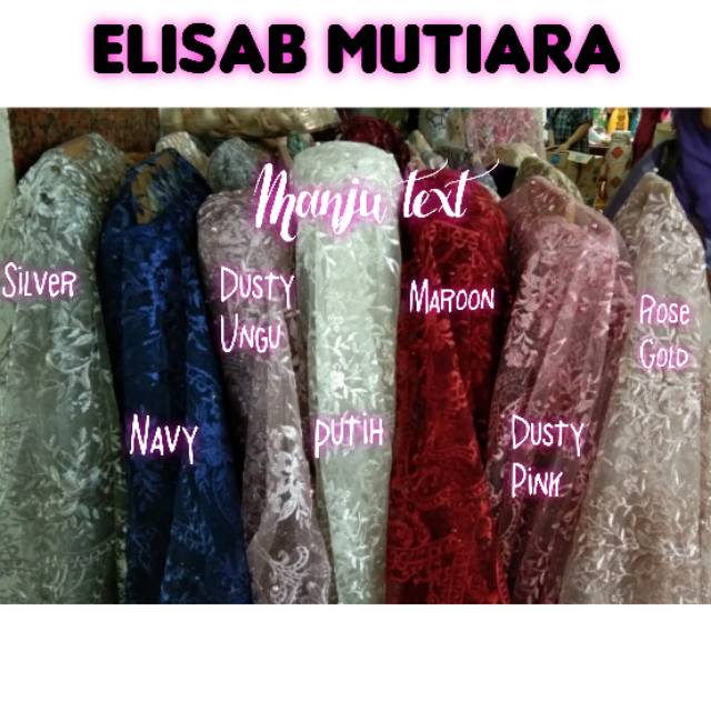 PROMO !! Kain Tile Elisab Mutiara /bahan tille Elisab /cocok untuk dress gaun seragaman dll TERBARU