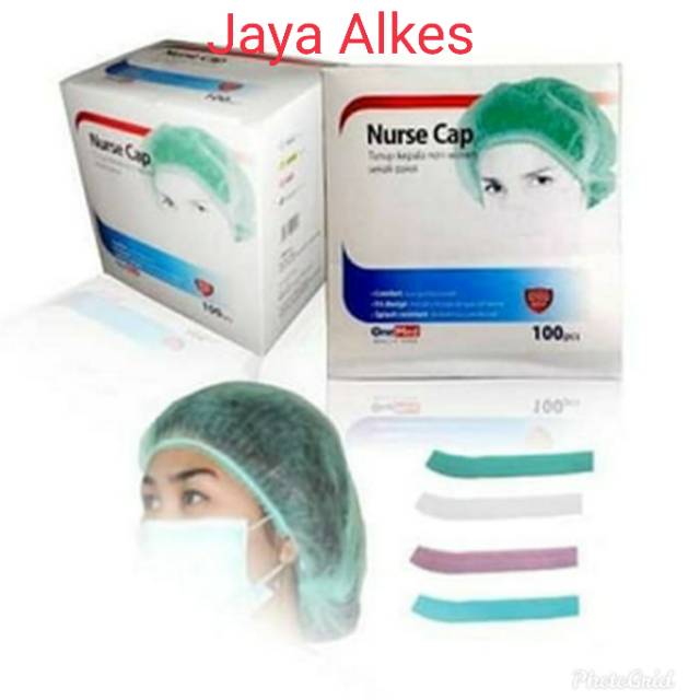 Nurse Cap Onemed / Penutup Kepala One med / Hair Net Untuk Perawat