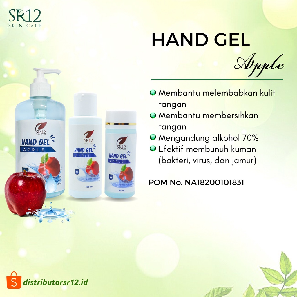 Hand Sanitizer / Hand Gel / Hand Spray SR12 Antiseptik Pembersih Tangan Lembab dan Tidak Lengket