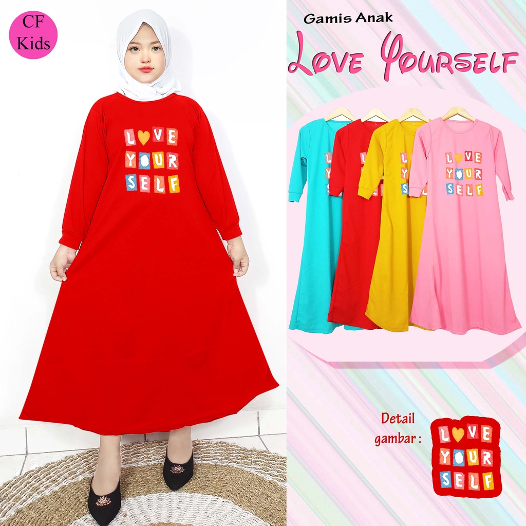 Gamis Anak Perempuan DTF Love Yourself CF Kids