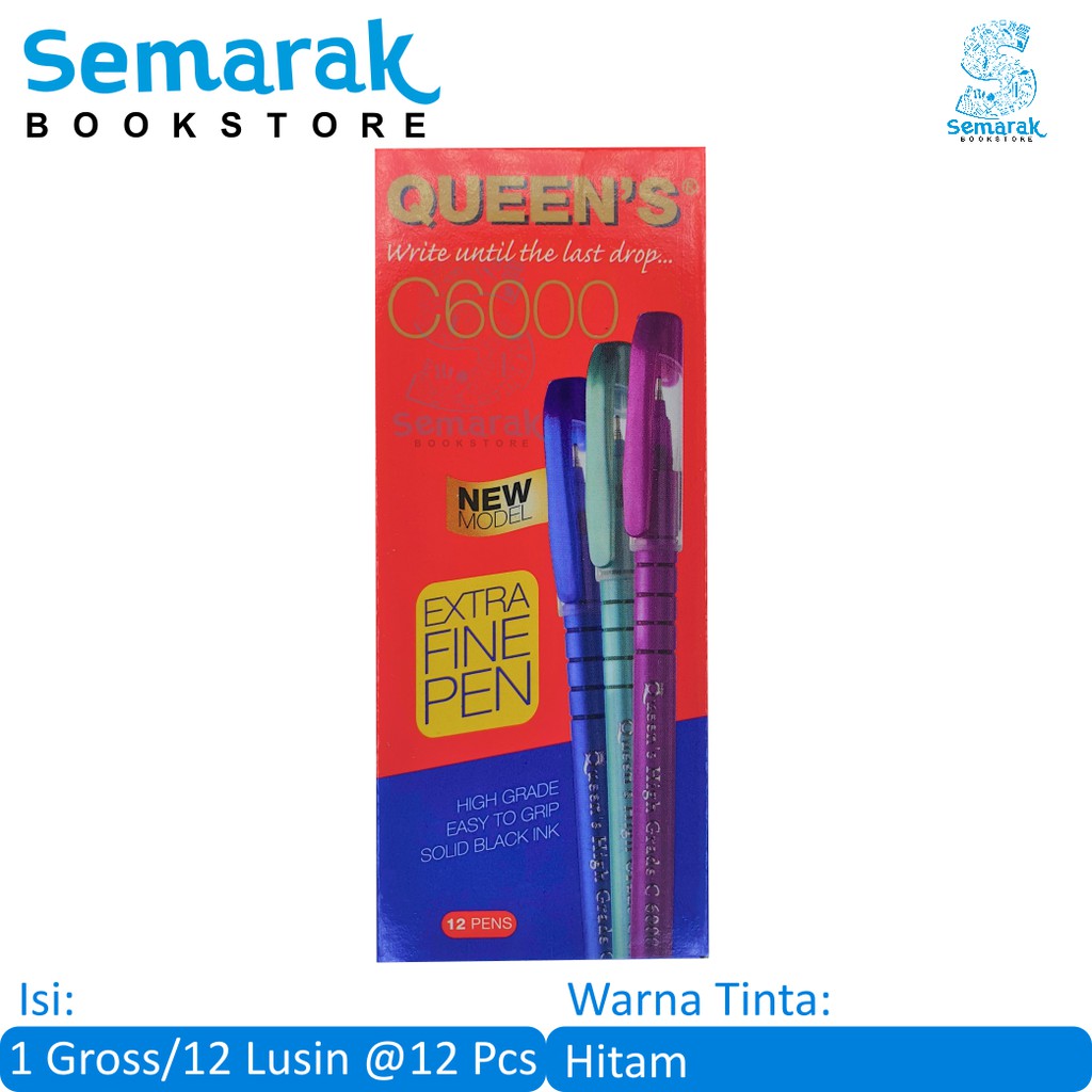 

Queen'S High Grade C6000 Pulpen [1 Gross / 12 Lusin @12 Pcs]