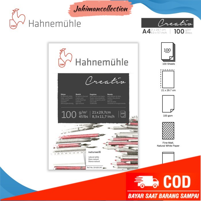 

✨ BISA COD ✨ Kertas Gambar Hahnemuhle Creativ A4 Sketch Drawing Paper - PAD