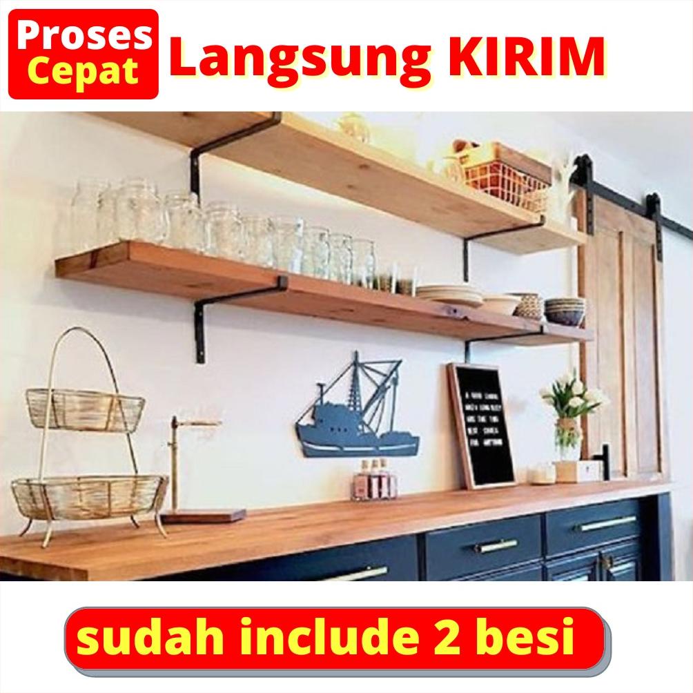 RAK AMBALAN DINDING MINIMALIS BUKU SUSUN SERBAGUNA KAYU KAMAR TIDUR DAPUR TEMPEL BUNGA MAKE UP DEKOR