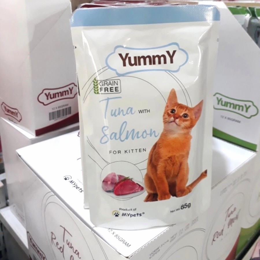Makanan Kucing Cat Food Yummy Pouch Tuna Salmon Kitten