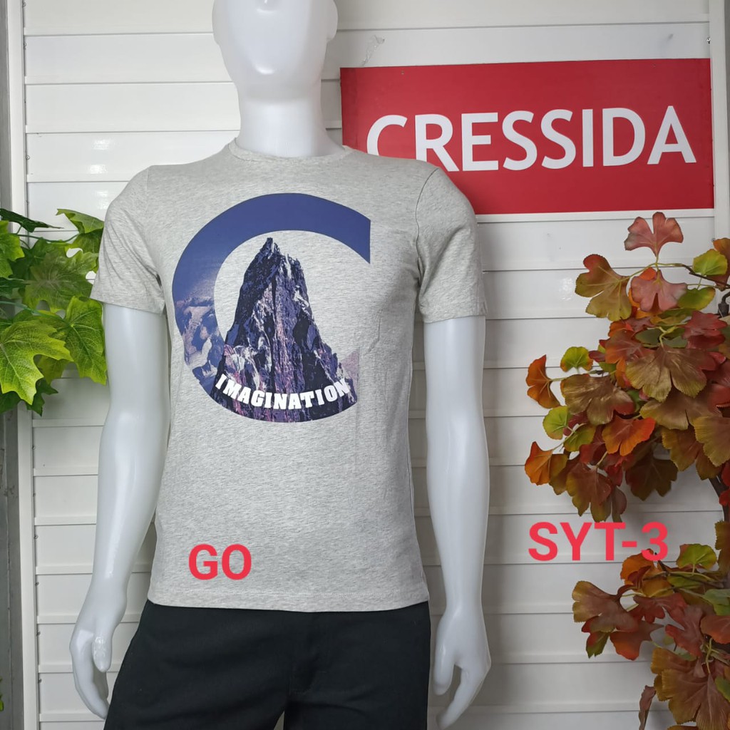 gos L CRESSIDA KAOS (SLIMFIT) Pakaian Pria Atasan Kaos Oblong Casual Santai Original Lengan Pendek