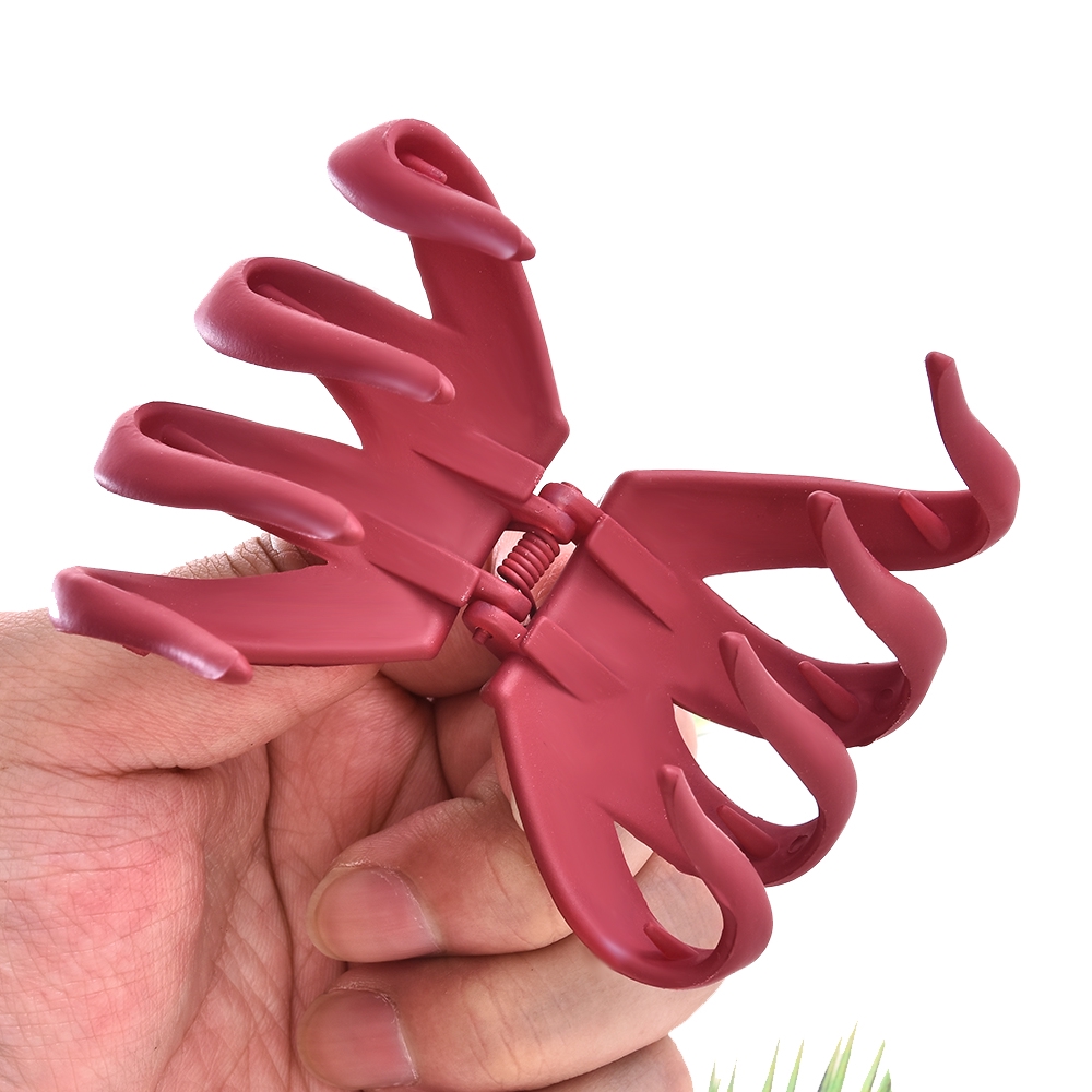 【COD Tangding】5 Colors Solid Geometric Hollowing Large Hair Claw Crab Clamp Hair Clip Hair Accessories