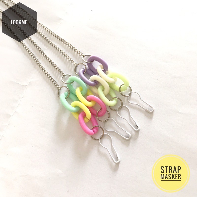 Strap Mask RANTAI GOLD/SILVER plus RANTAI PASTEL/Kalung Masker/Strap Masker/Tali Masker Hijab