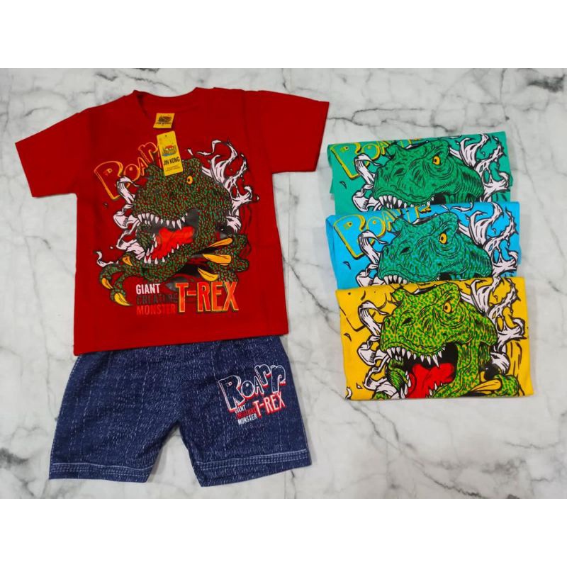 SETELAN BAJU ANAK T-REX