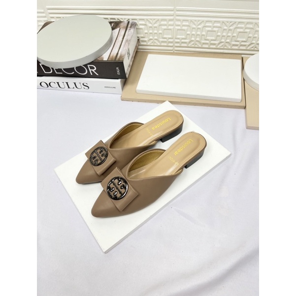 sepatu flat shoes wanita terbaru kekinian pesta LOUISDEAR sendal flat 2 cm bahan dove B79