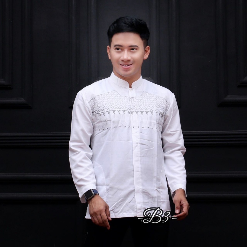 Baju Koko Kurta Bordir Dewasa Lengan Pendek Dan Lengan Panjang Matt Katun