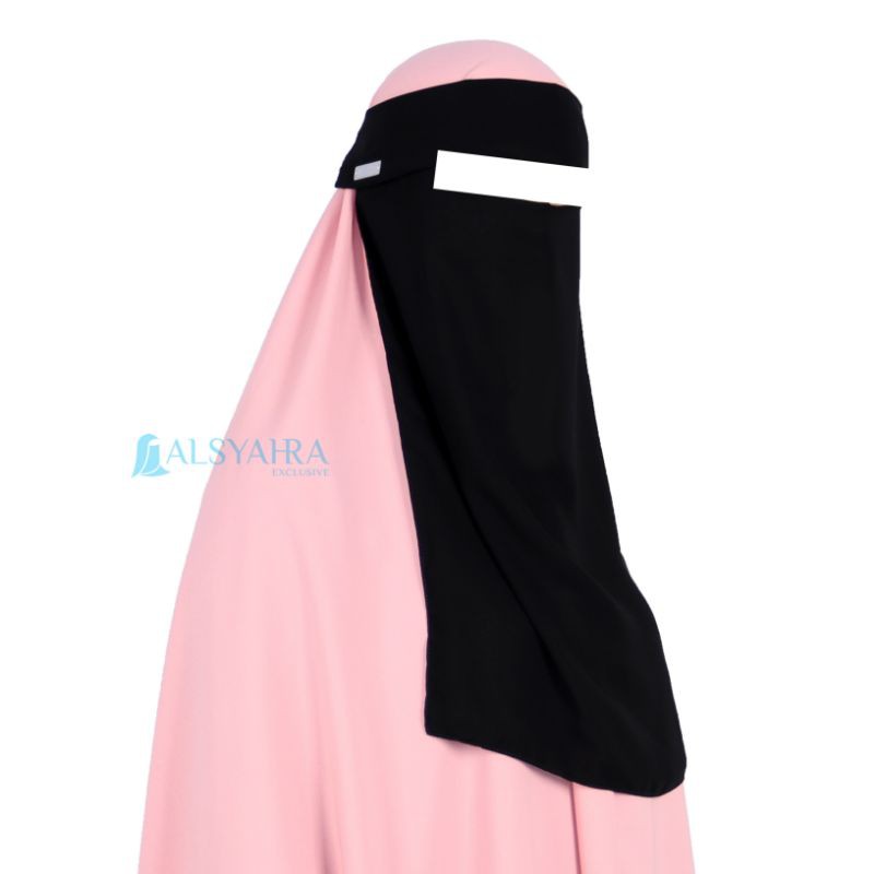 Alsyahra Exclusive Niqab Poni Sifon Jetblack