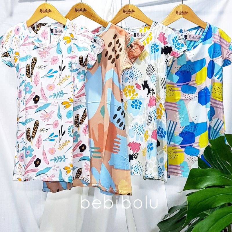 Bebibolu | Misha Home Dress Paws, daster couple ibu dan anak