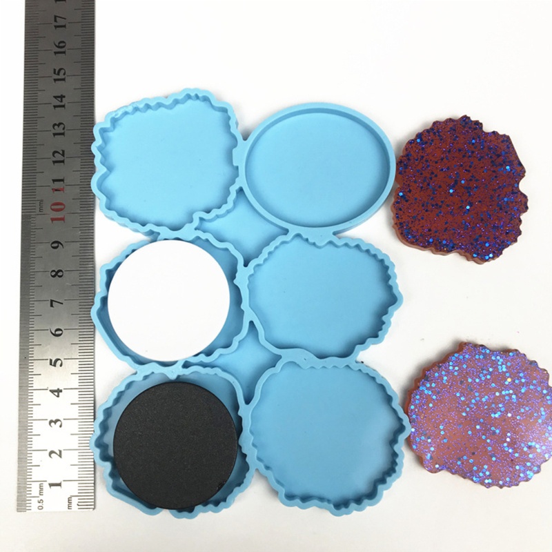 SIY  Tray Epoxy Resin Mold Six Irregular Circles Silicone Mould DIY Crafts Decorations Casting Tools