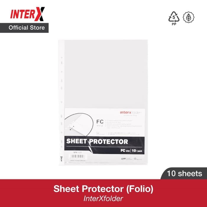 

Pocket Sheet Protektor / Insert Pocket Inter-X/ Plastik file F4