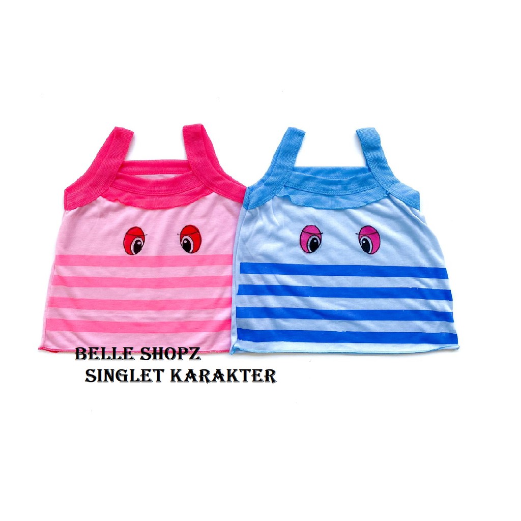 Singlet / Tanktop Anak Perempuan Karakter Lucu MATA / AYAM