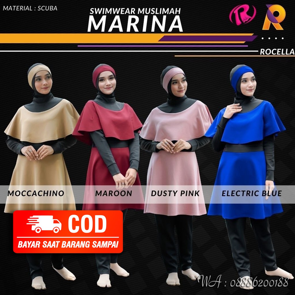 Rocella SwimWear WANITA - MARINA | SETELAN | BAJU RENANG | OLGA | BERKUALITAS