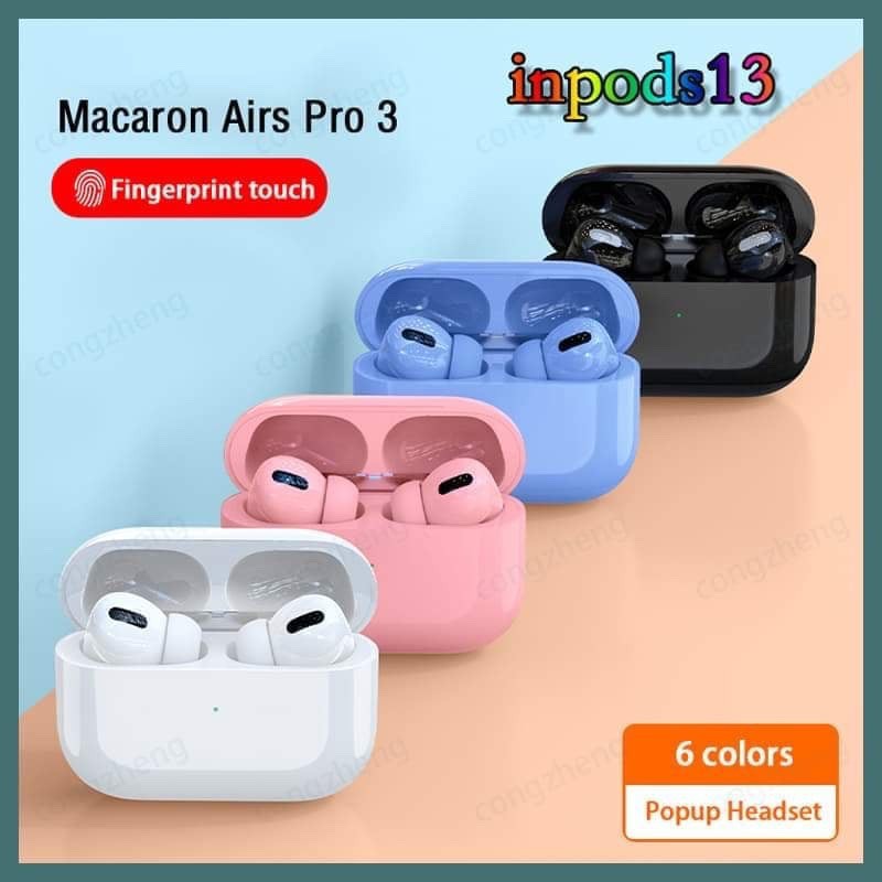 Headset Bluetooth inpods  i12 TWS Wireless Earphone  Bluetooth Earbuds Matte Macaron Android IOS