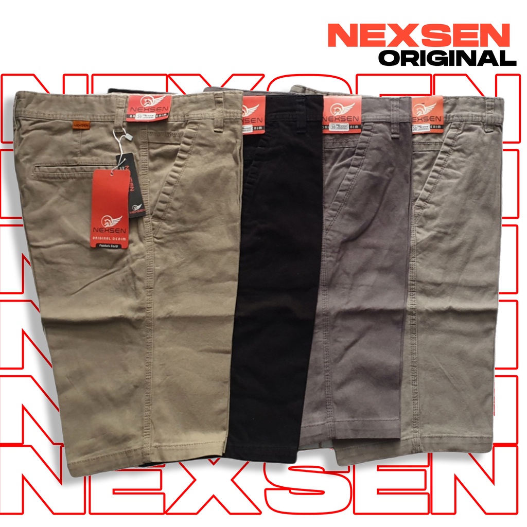 Nexseen - Celana Chinos Pendek kanvas original Dicker Pria Ori terbaru 2021