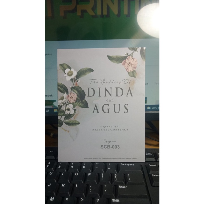 Cetak Undangan Griya SCB-003 + Plastik + Label