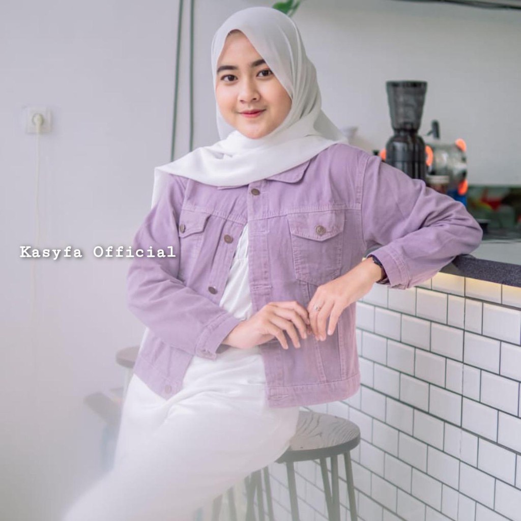 JAKET JEANS CROP WARNA // JAKET JEANS WANITA WARNA