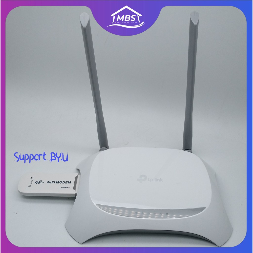 Paket Router Wifi  TPLINK MR3420 + MODEM USB WIFI Wingle 4G LTE 1800mhz Unlock All GSM