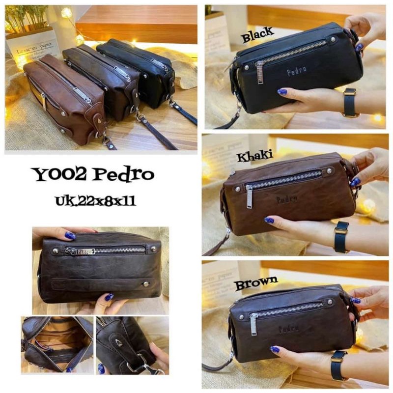 Pouch bag Pedro Leather Handbag Tas Tangan premium impor import quality