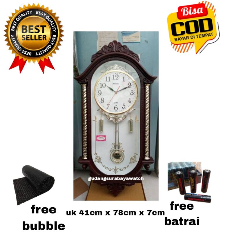 JAM DINDING SAKANA BANDUL 922 / 322 COKLAT TUA