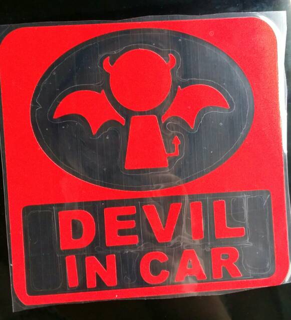 Sign Sticker baby Devil In Car stiker kaca / body mobil baby on board