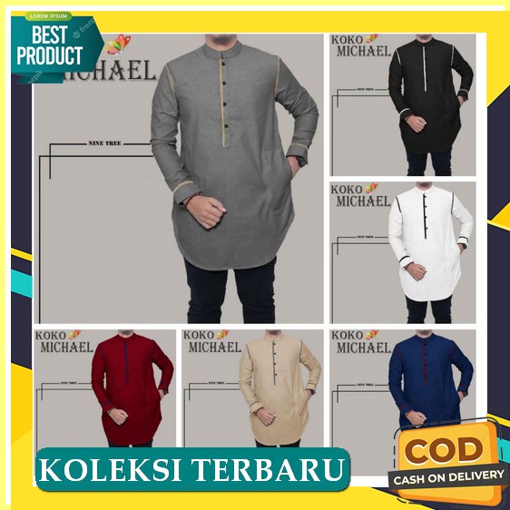 [Discount Yta91] Jrj- Baju Koko Katun Lengan Panjang Dewasa Size Standar & Big Size Eceran Grosir Or