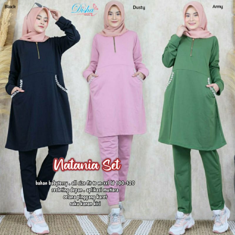 NATANIA SET ORIGINAL BY DISHA COLLECTION / SETELAN OLAHRAGA CANTIK BEST SELLER SPORTY SET