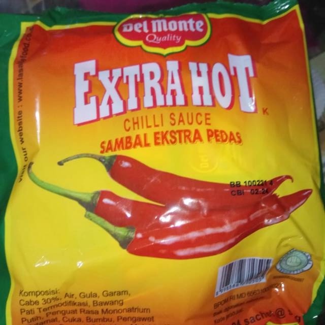 

Saos sambal Del Monte packing sachet 9 gr ori murah enak isi 24 sachet/ pack