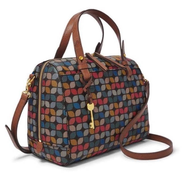 Fossil Rachel satchel black multi fall