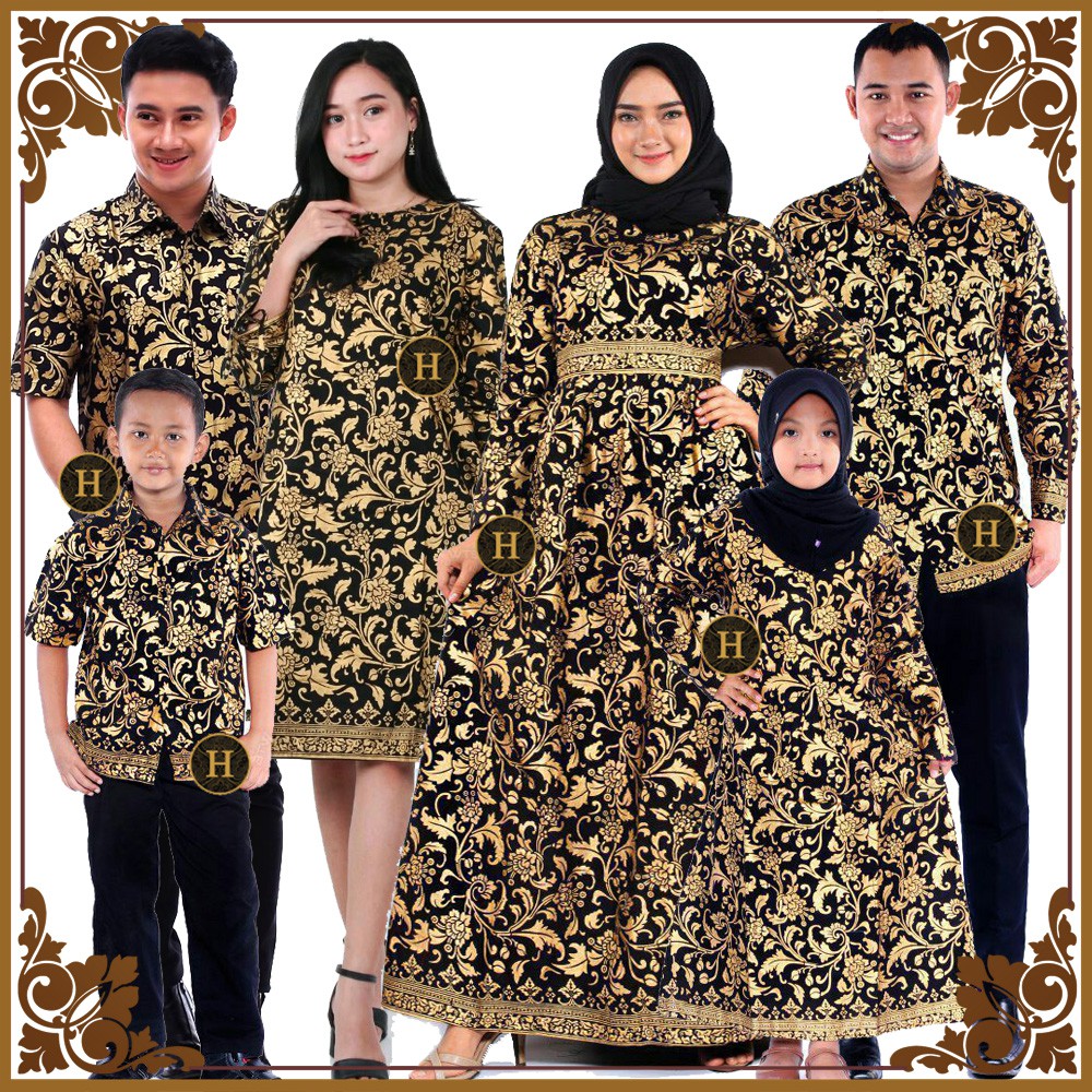 Jual Batik Couple Sarimbit Keluarga Ayah Ibu Anak Seragam Lengkap Motif ...