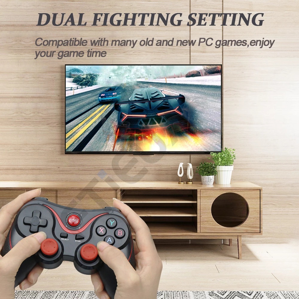 T3 Wireless Bluetooth Gamepad untuk Ponsel Android iOS Wireless Game Stick Handle untuk Holder Box