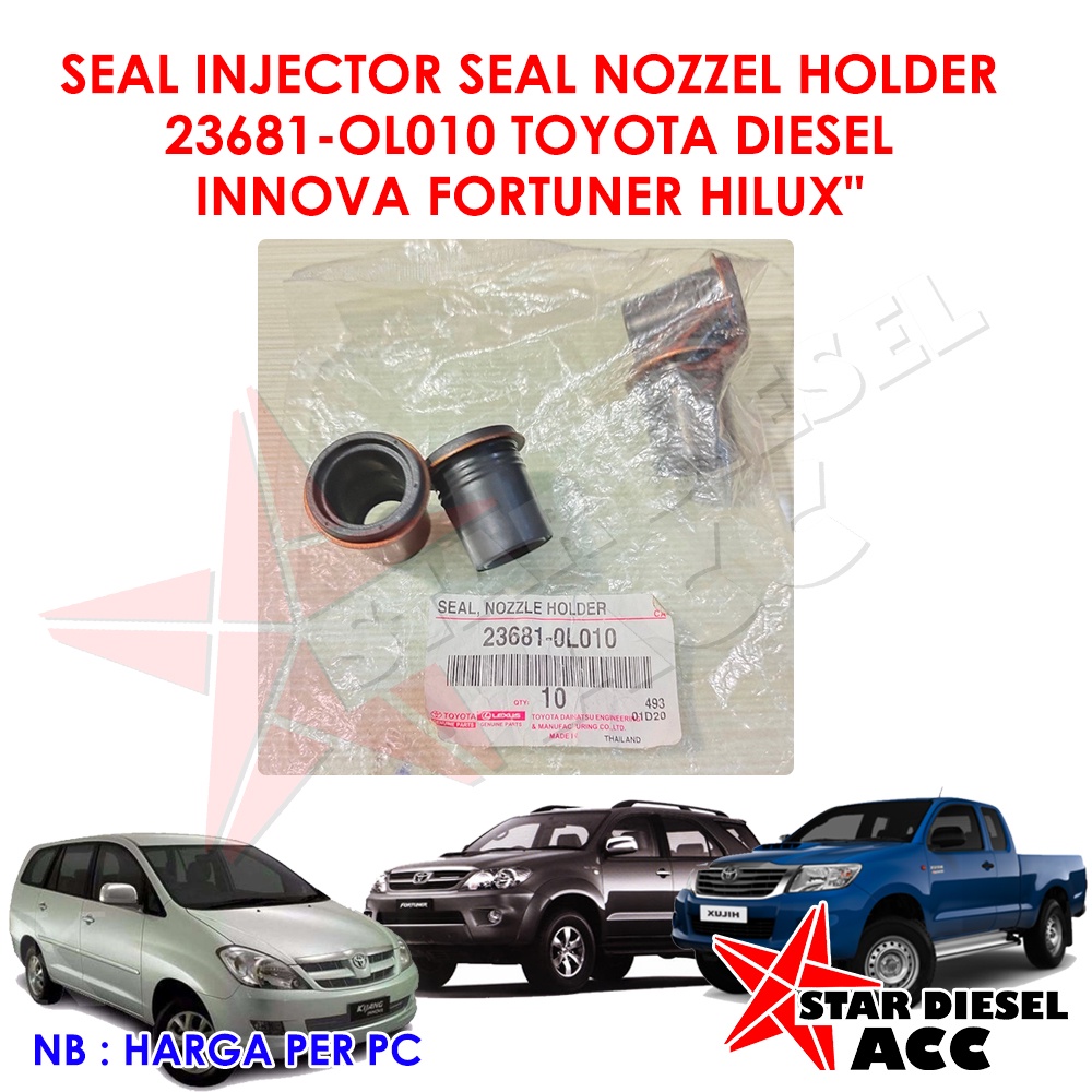 SEAL NOZZEL HOLDER INJECTOR OIL SEAL BADAN INJECTOR  TOYOTA 2KD INNOVA HILUX FORTUNER SET ASLI