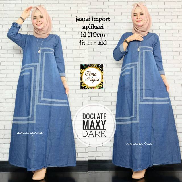 Gamis jumbo jeans xxxl