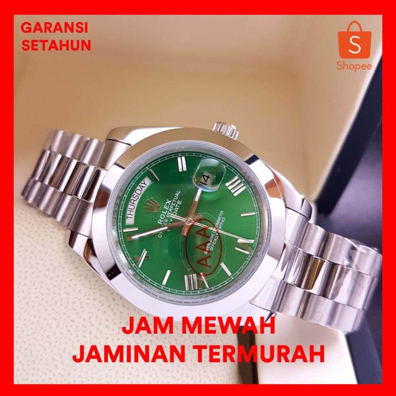 Jam Tangan Pria Merk Rolex Oyster Perpetual Date Automatic Free yes