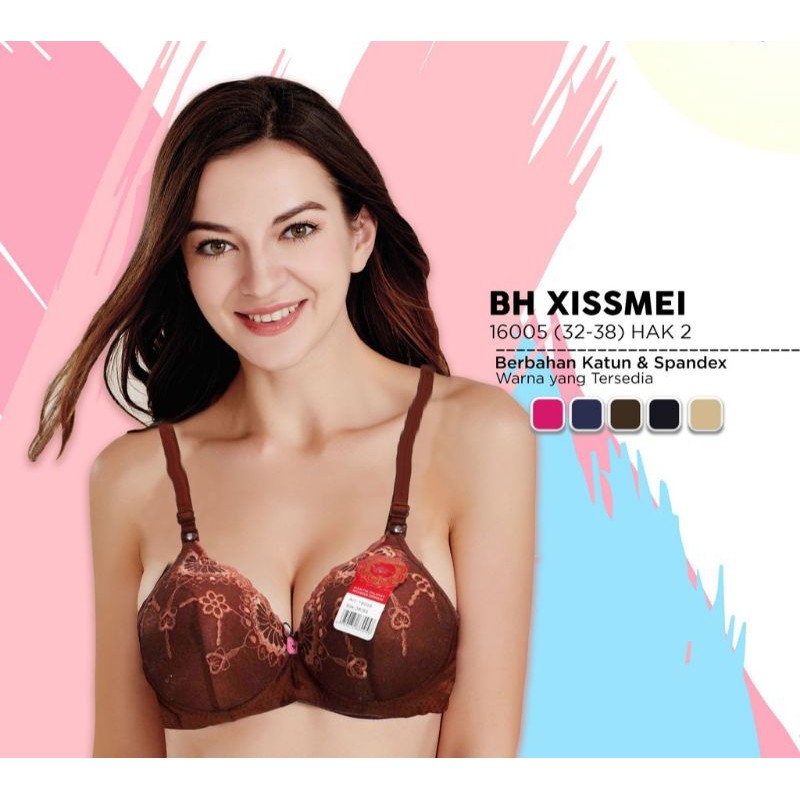 XISSMEI 16005/bh uk 32-38/ bra tanpa kawat/bh xissmei