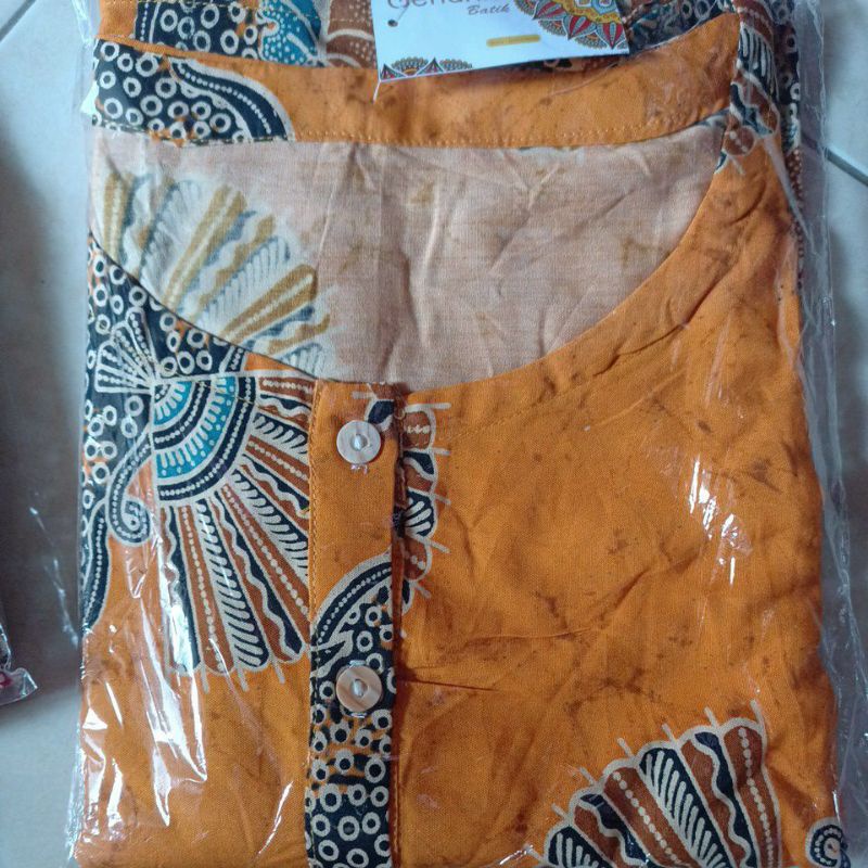 daster batik kelelawar jumbo XXXL LD 140 busui, bahan rayon super tebal dan adem busui-Lowo kipas kuning