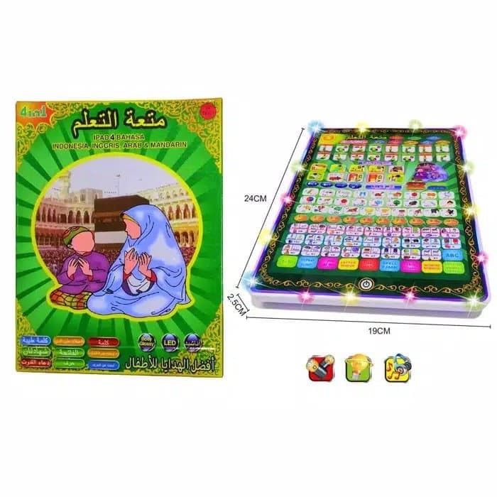 Mainan Playpad Anak Muslim Ipad Al Quran 4 Bahasa Play Pad 4 in 1 -  Mainan PLAYPAD AL QURAN