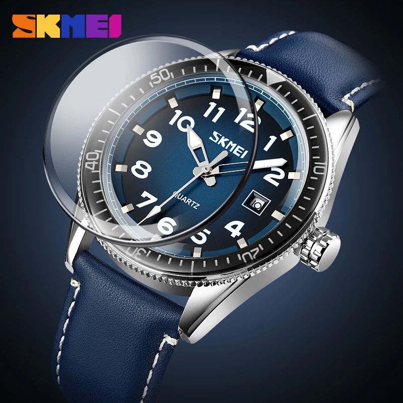 SKMEI 9232 Jam Tangan Pria Analog Tali Kulit Sport Watch WATCHKITE WKOS