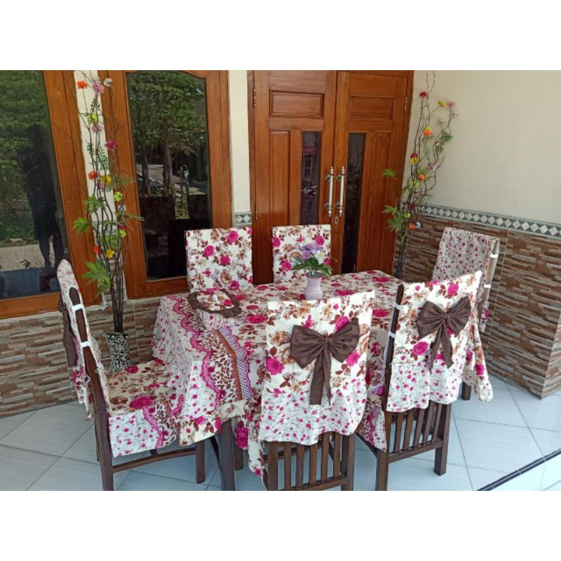 6 Set Sarung Kursi Meja Makan Taplak Meja Makan Set Sarung 6 Set Sarung Kursi Meja Makan Taplak Meja Makan Set Sarung