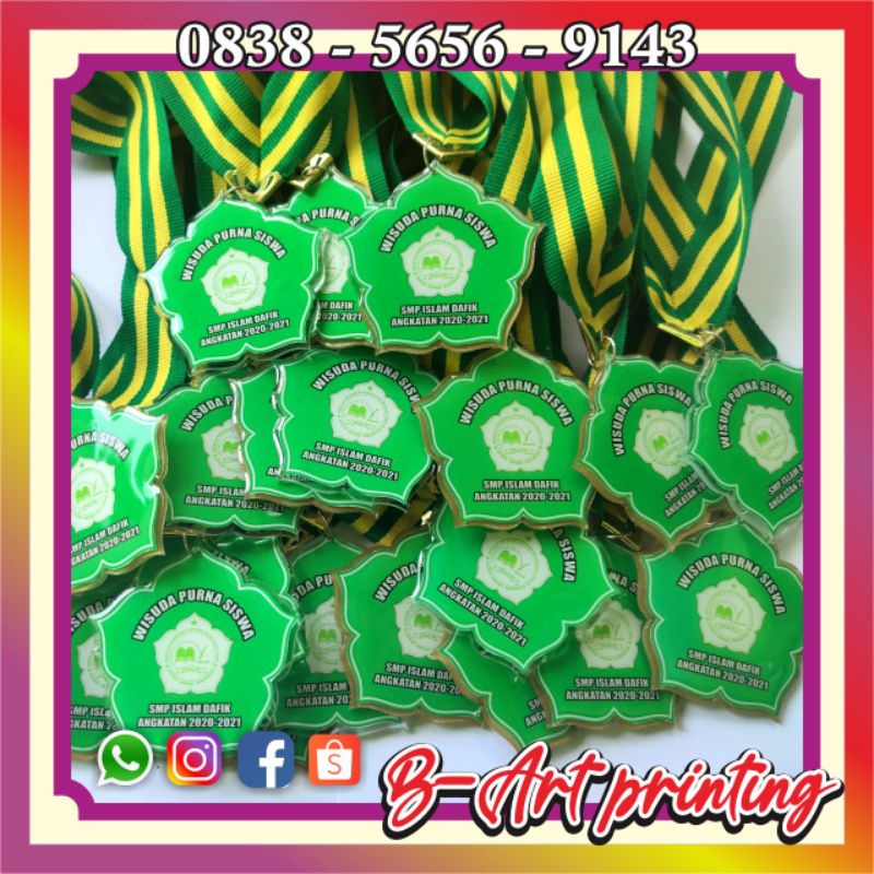 MURAH KALUNG KELULUSAN Kalung wisuda Medali Wisuda Akrilik Coating Resin Lycal Pita