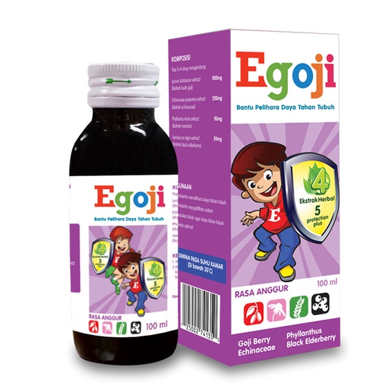 EGOJI SYRUP 50 ML Rasa Appleberry dan Rasa Anggur -  Suplemen Herbal Multivitamin Daya Tahan Tubuh Anak