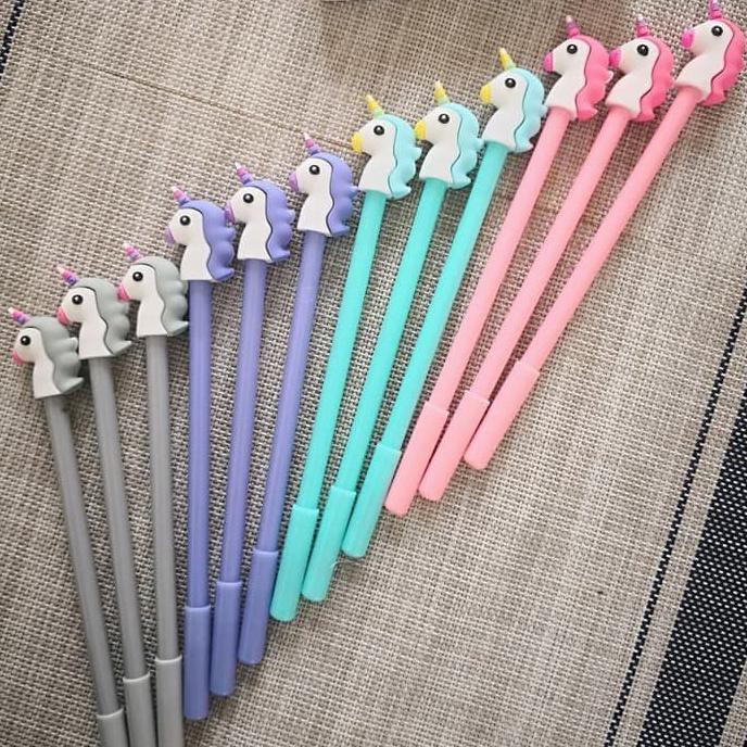 

BALLPOIN PENA BOLPEN KEPALA UNICORN LUCU / PULLPEN KARAKTER BPKL-02 - DARK PINK