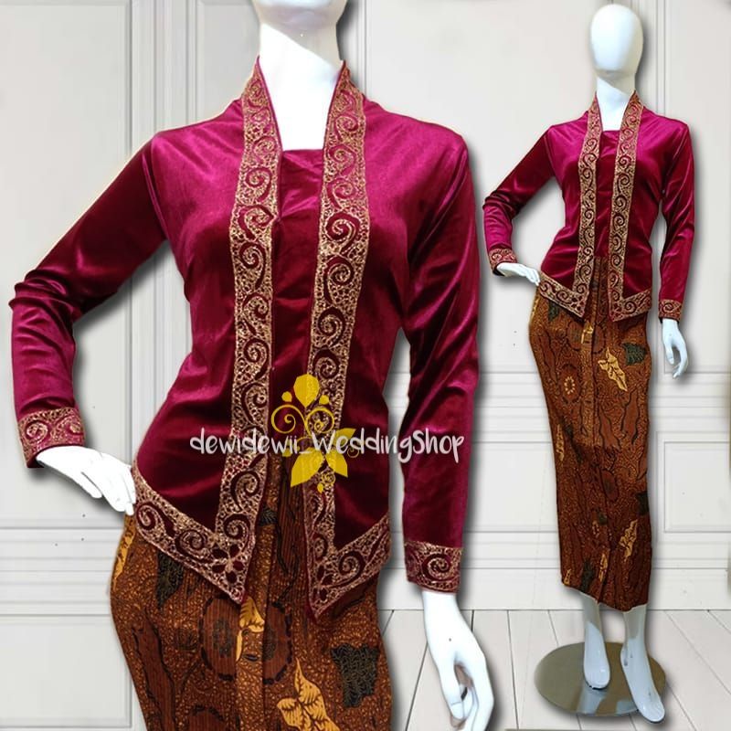 Kebaya Bordir Cantik / Bahan Bludru - Warna Lengkap