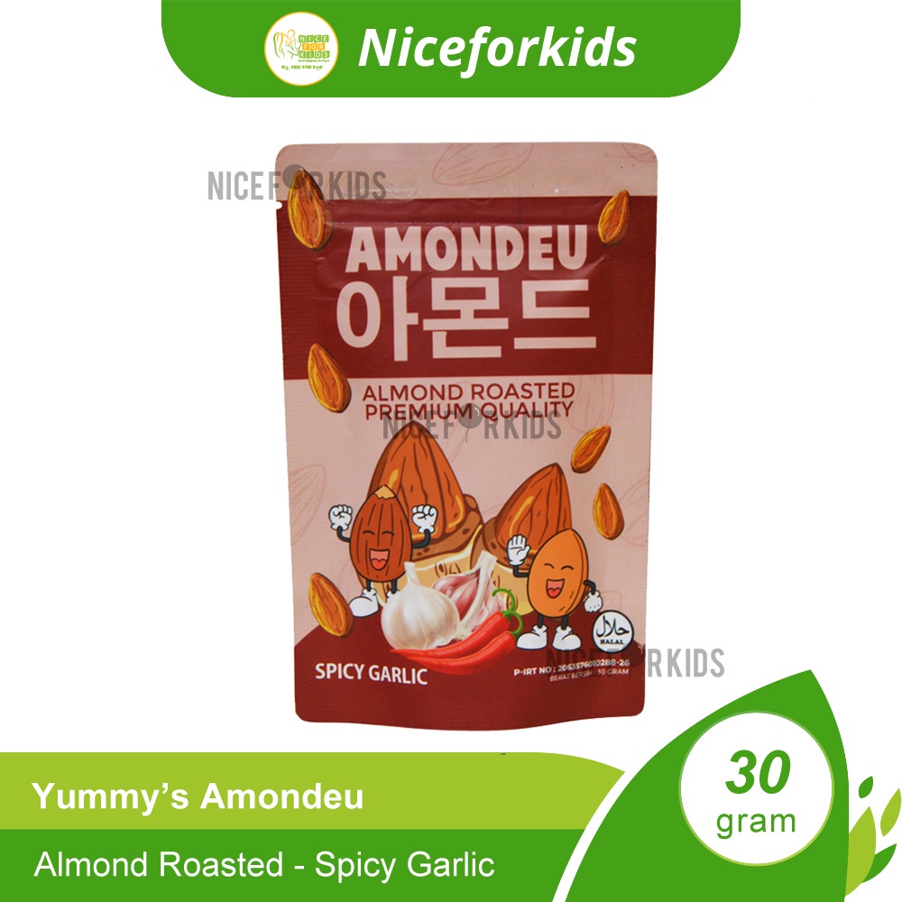 Yummy's Amondeu Almond Roasted Premium Quality 30gr / Almond Panggang Cemilan Sehat Busui dan Bumil