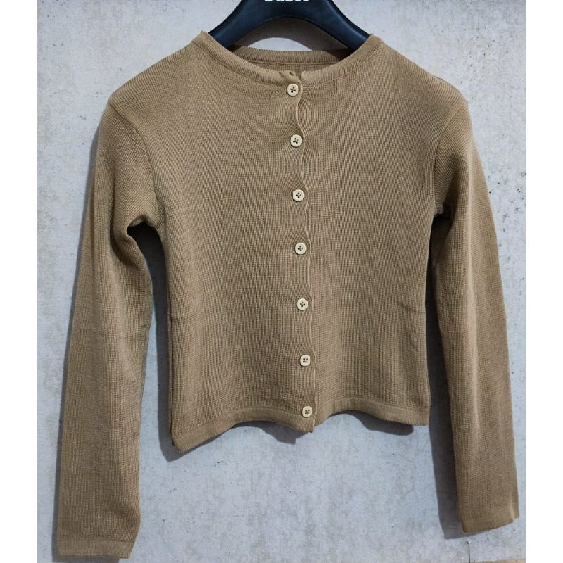 BAILEY CARDI RAJUT / ANGEL BOTON SKIRT / KARDIGAN CROP TOP-cream