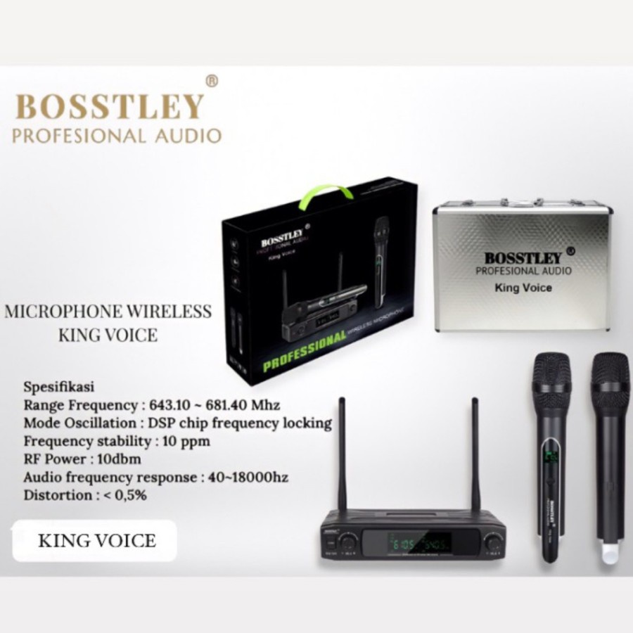 MIC WIRELESS BOSSTLEY KING VOICE ORIGINAL GARANSI 1 TAHUN